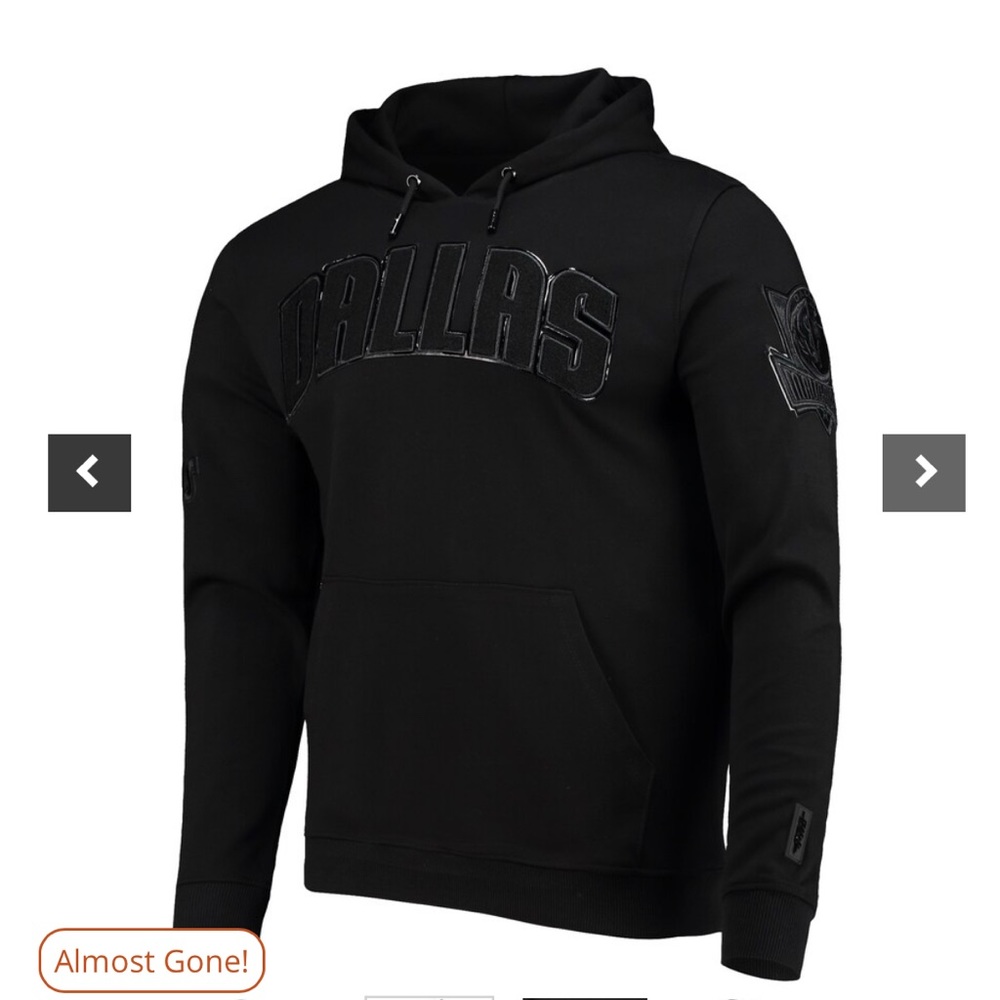 NWT Pro-Standard Triple Black Dallas Mavericks Hooded Sweatshirt